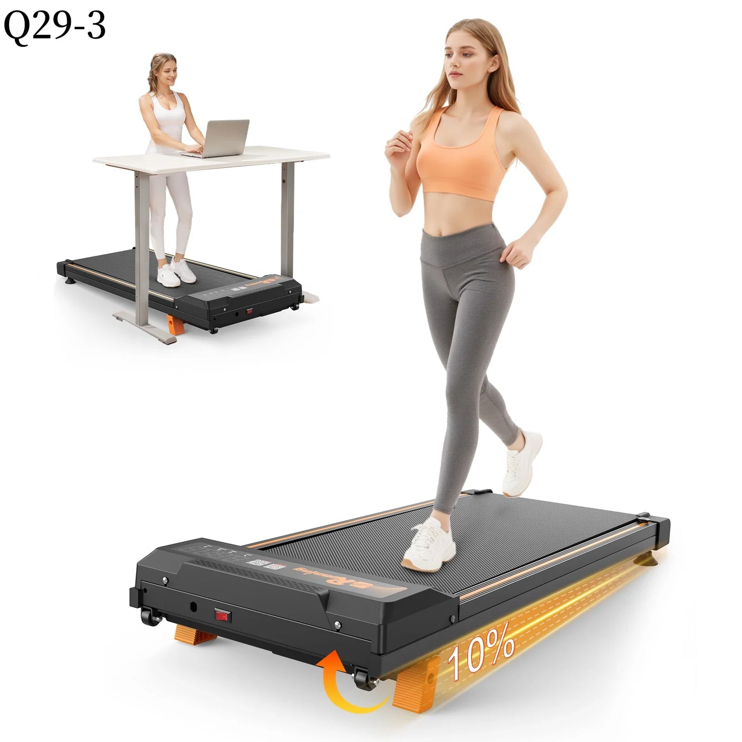 EU US Stock Office Treadmill with Incline Home Treadmill Machine LED LCD Display Electric Electronic Walking Pad Safe Running-9
