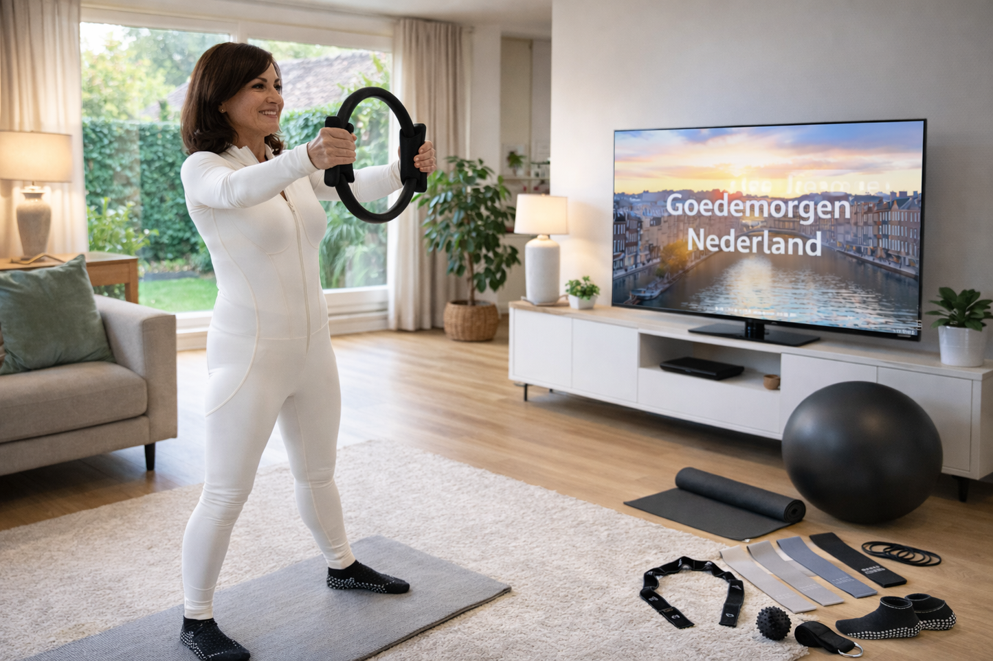 Fitbuddy® 18-Delige Pilates Set – Pilates Ring, Weerstandsbanden & Accessoires – Thuis Fitness & Core Training – Incl. Opbergtas