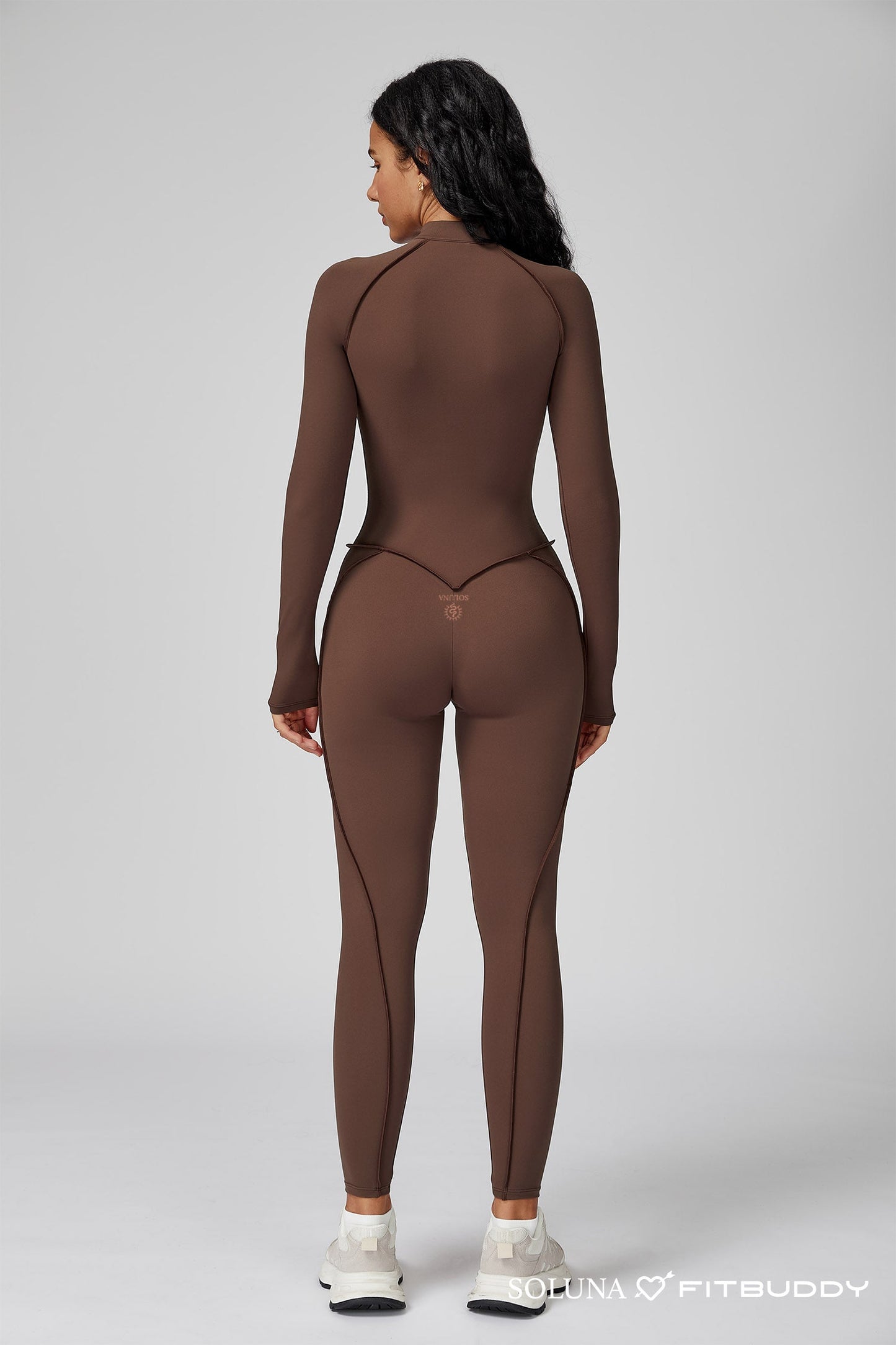 Fitbuddy Seamless Jumpsuit GZL105 – Brown – Shaping, Ademend & Squatproof – Dames – Maat XL