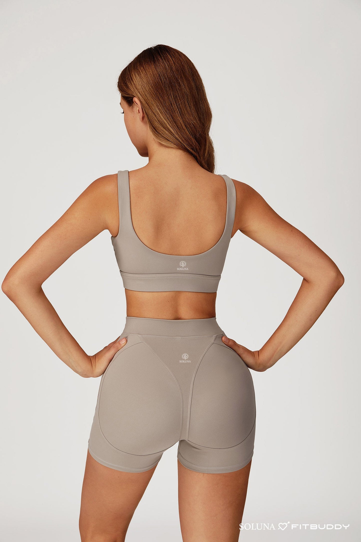 Fitbuddy Seamless Sport BH – Camel Grey – Shockproof & Ademend – Naadloos Comfort – Dames – Maat L