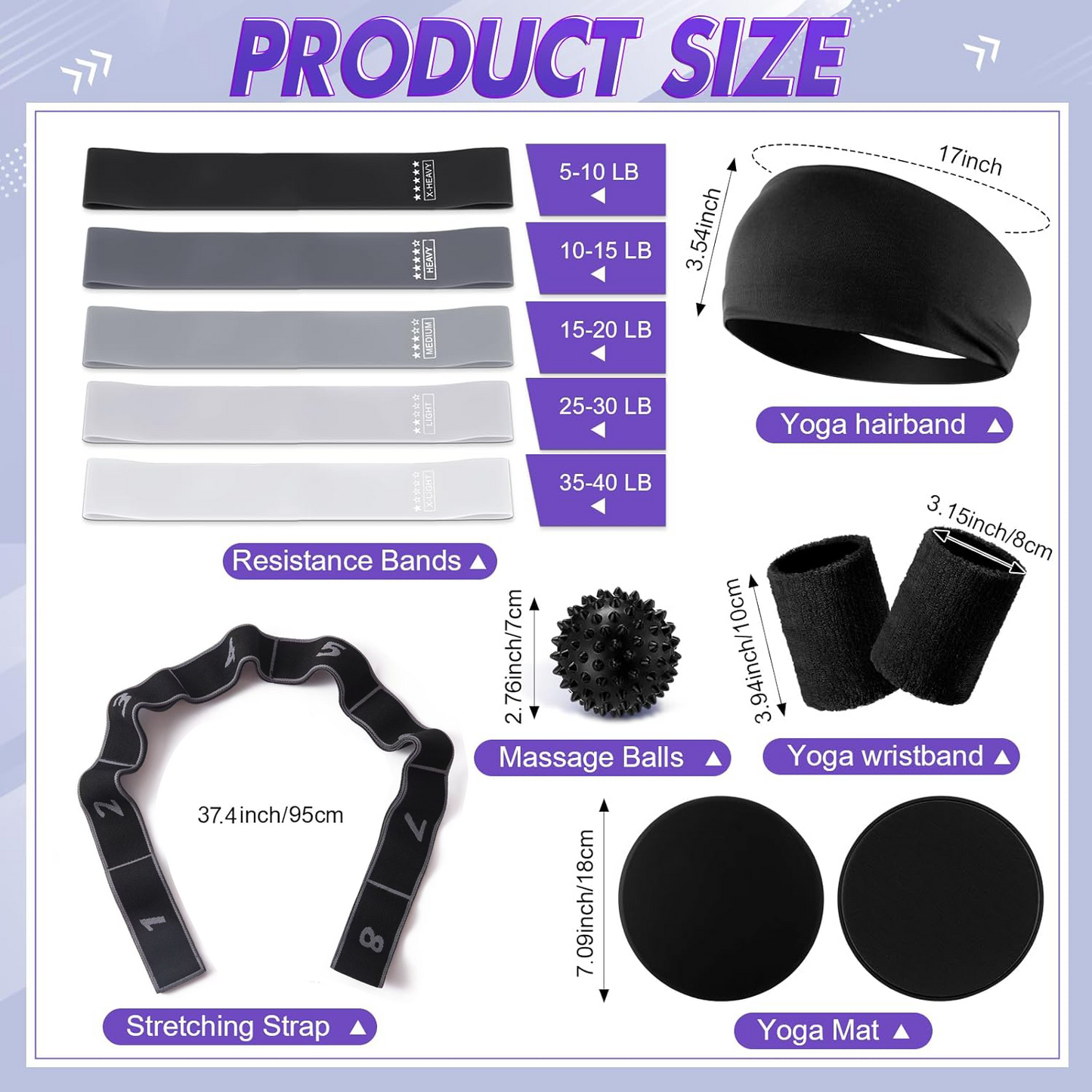 Fitbuddy® 18-Delige Pilates Set – Pilates Ring, Weerstandsbanden & Accessoires – Thuis Fitness & Core Training – Incl. Opbergtas