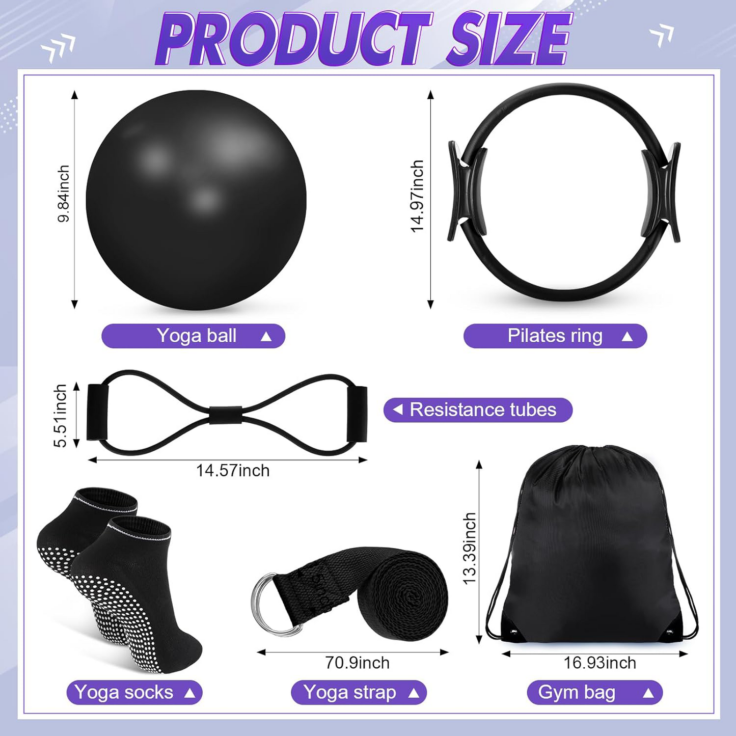 Fitbuddy® 18-Delige Pilates Set – Pilates Ring, Weerstandsbanden & Accessoires – Thuis Fitness & Core Training – Incl. Opbergtas