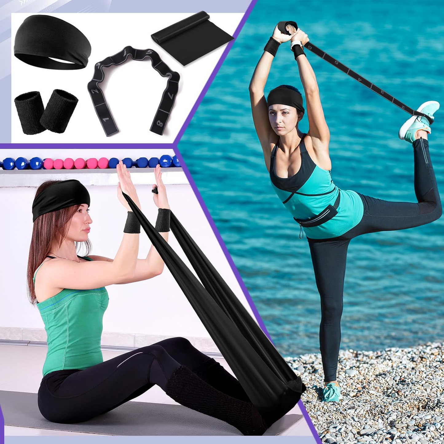 Fitbuddy® 18-Delige Pilates Set – Pilates Ring, Weerstandsbanden & Accessoires – Thuis Fitness & Core Training – Incl. Opbergtas