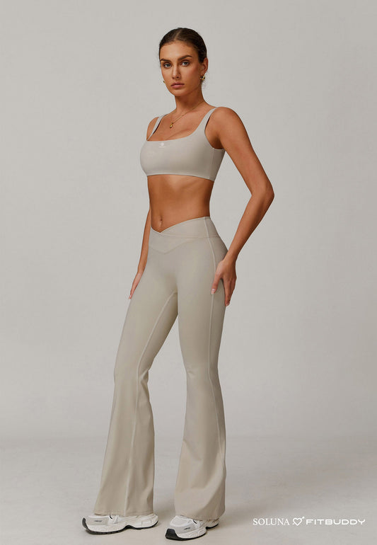 Fitbuddy Seamless Leggings GZL57 – Light Khaki – Squatproof, Ademend & High Stretch – Dames – Maat L